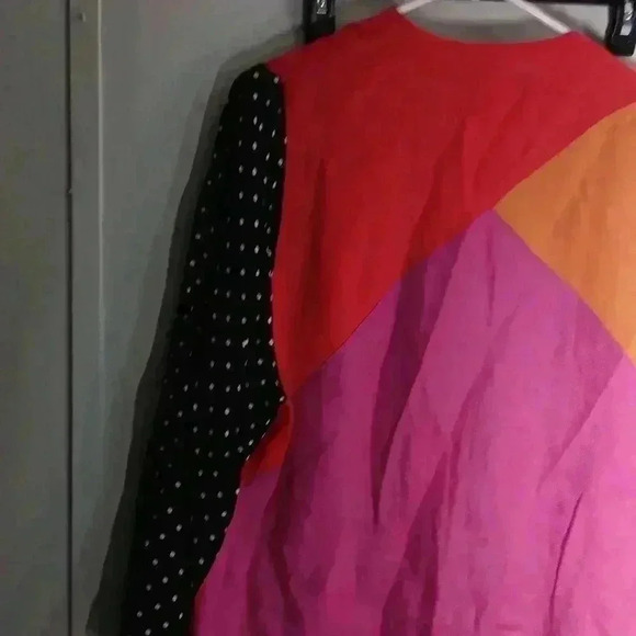 "AHNI" Abstract art to wear linen rayon lightweight jacket SZ 1X - Picture 6 of 9